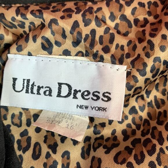 Vintage 80s Ultra Dress NY leopard button down long jacket, 16 - Picture 5 of 6
